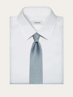 Gancini print silk tie - Men