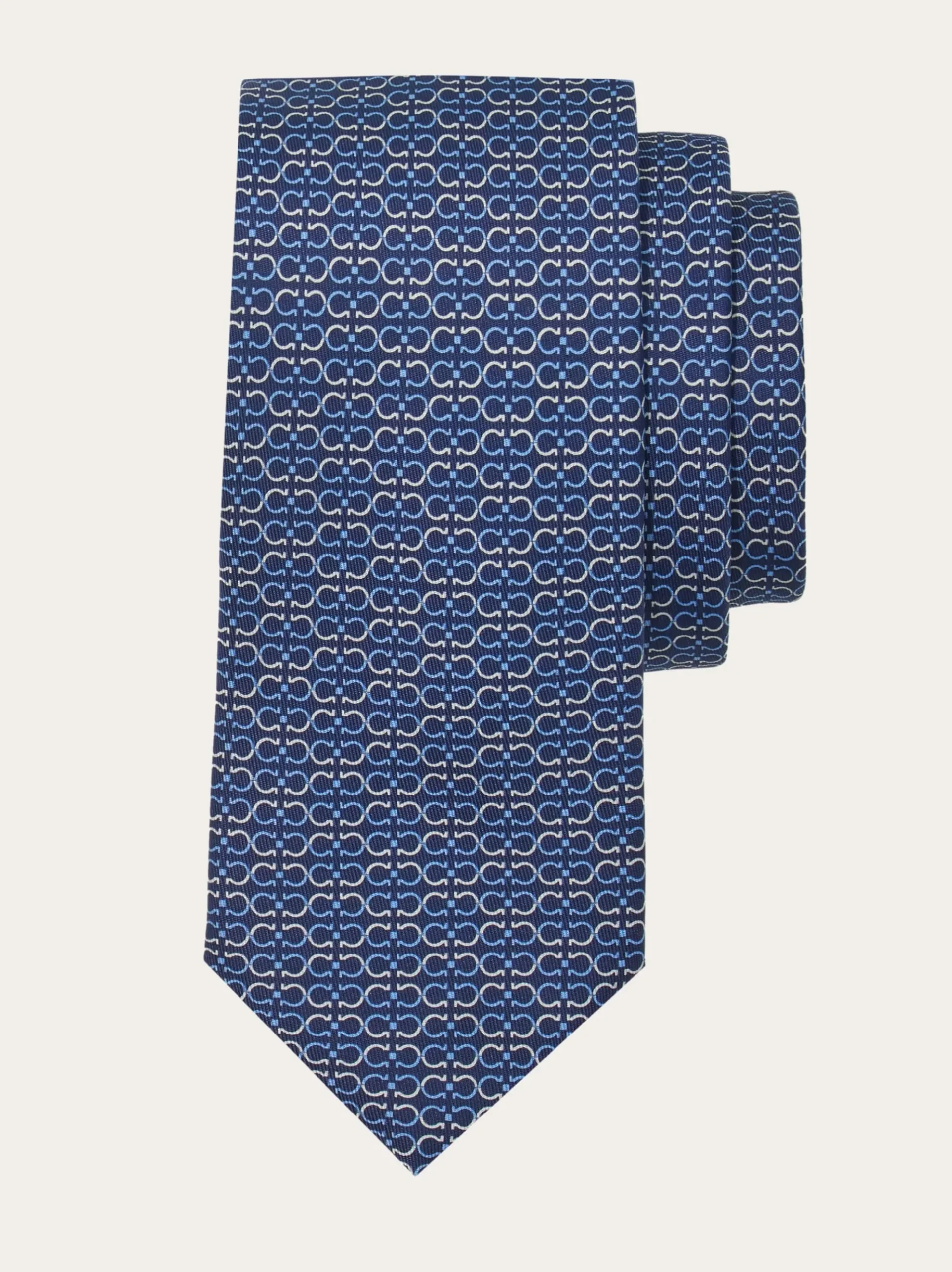 Gancini print silk tie - Men
