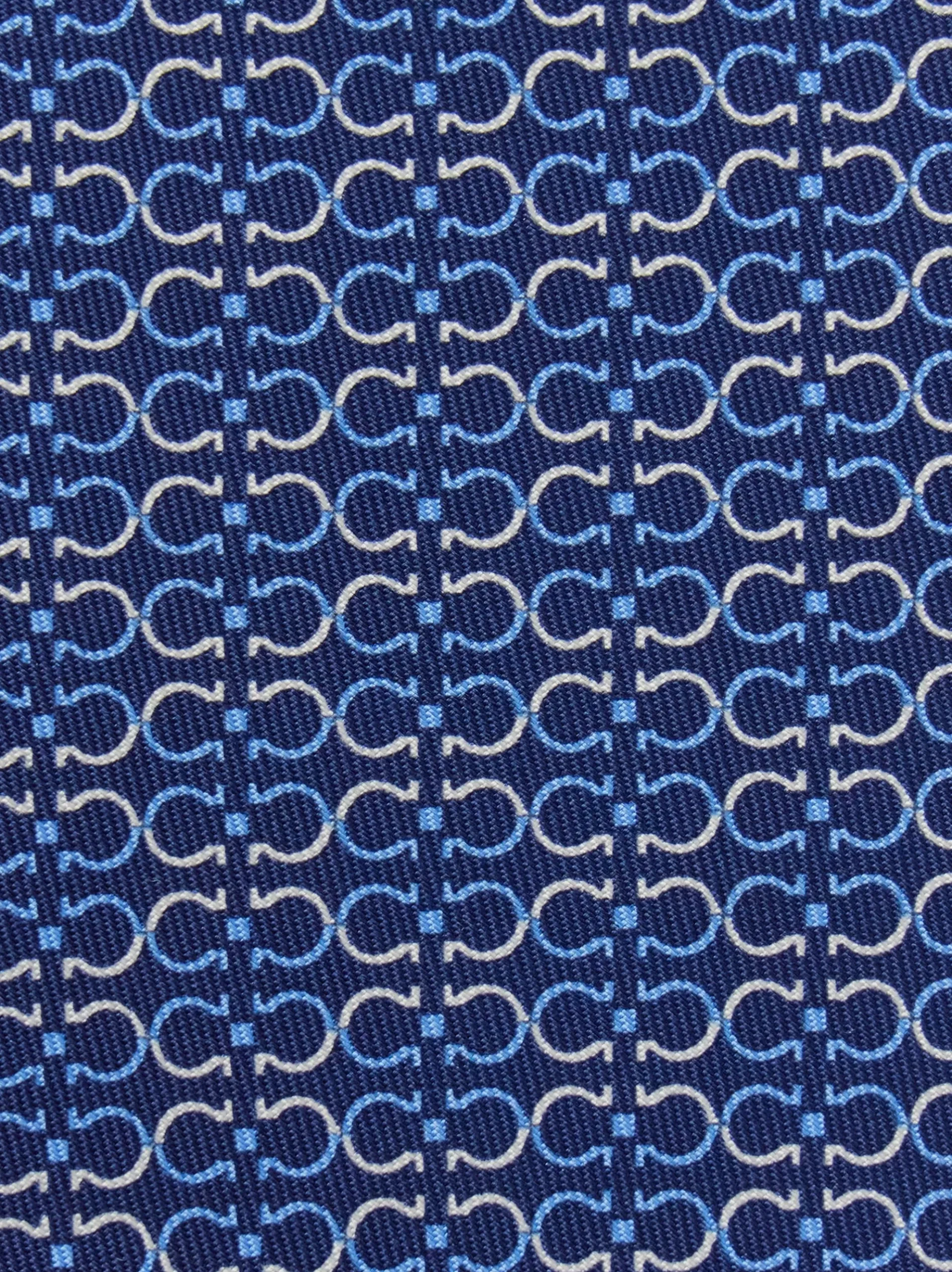 Gancini print silk tie - Men