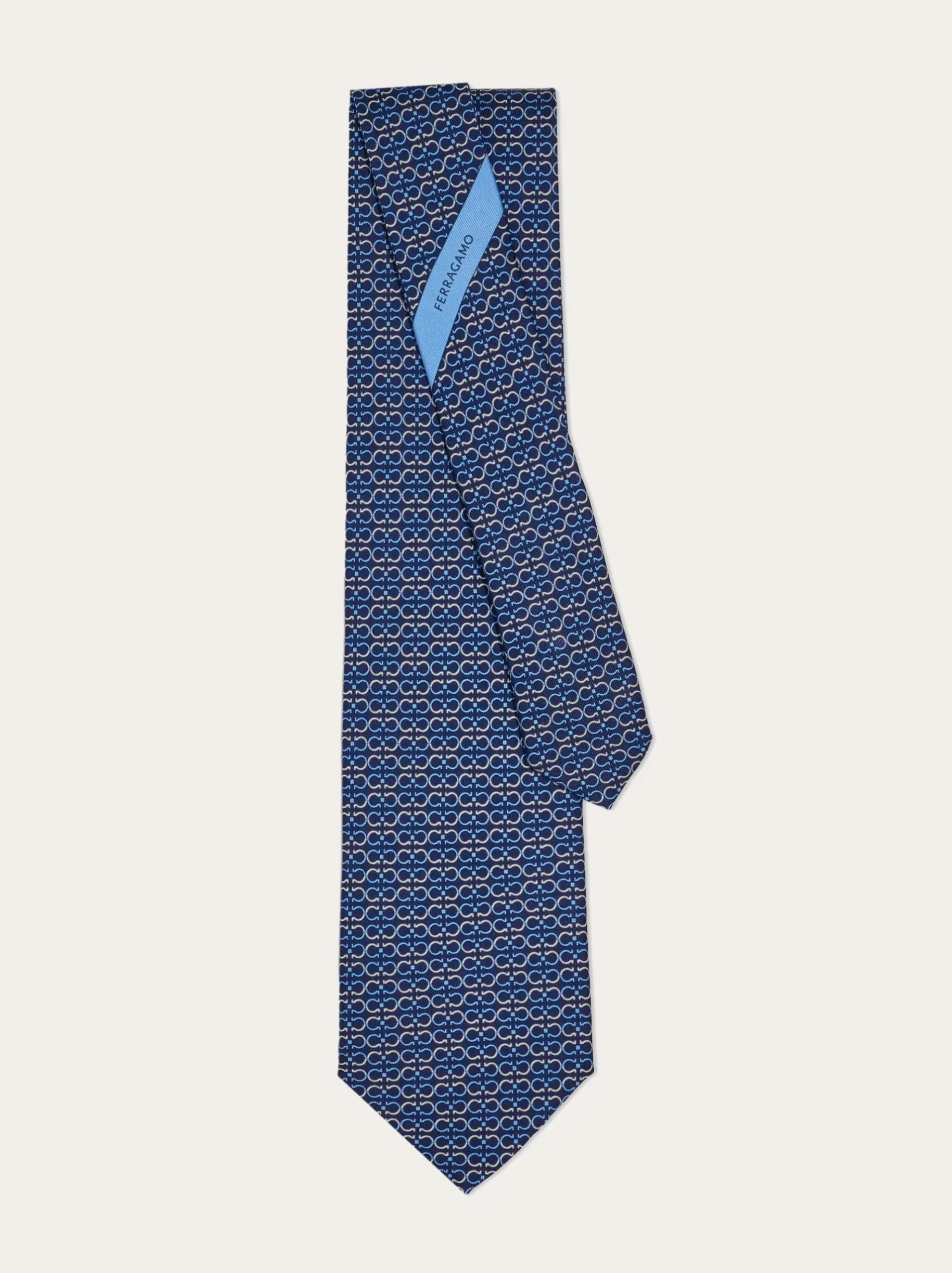 Gancini print silk tie - Men