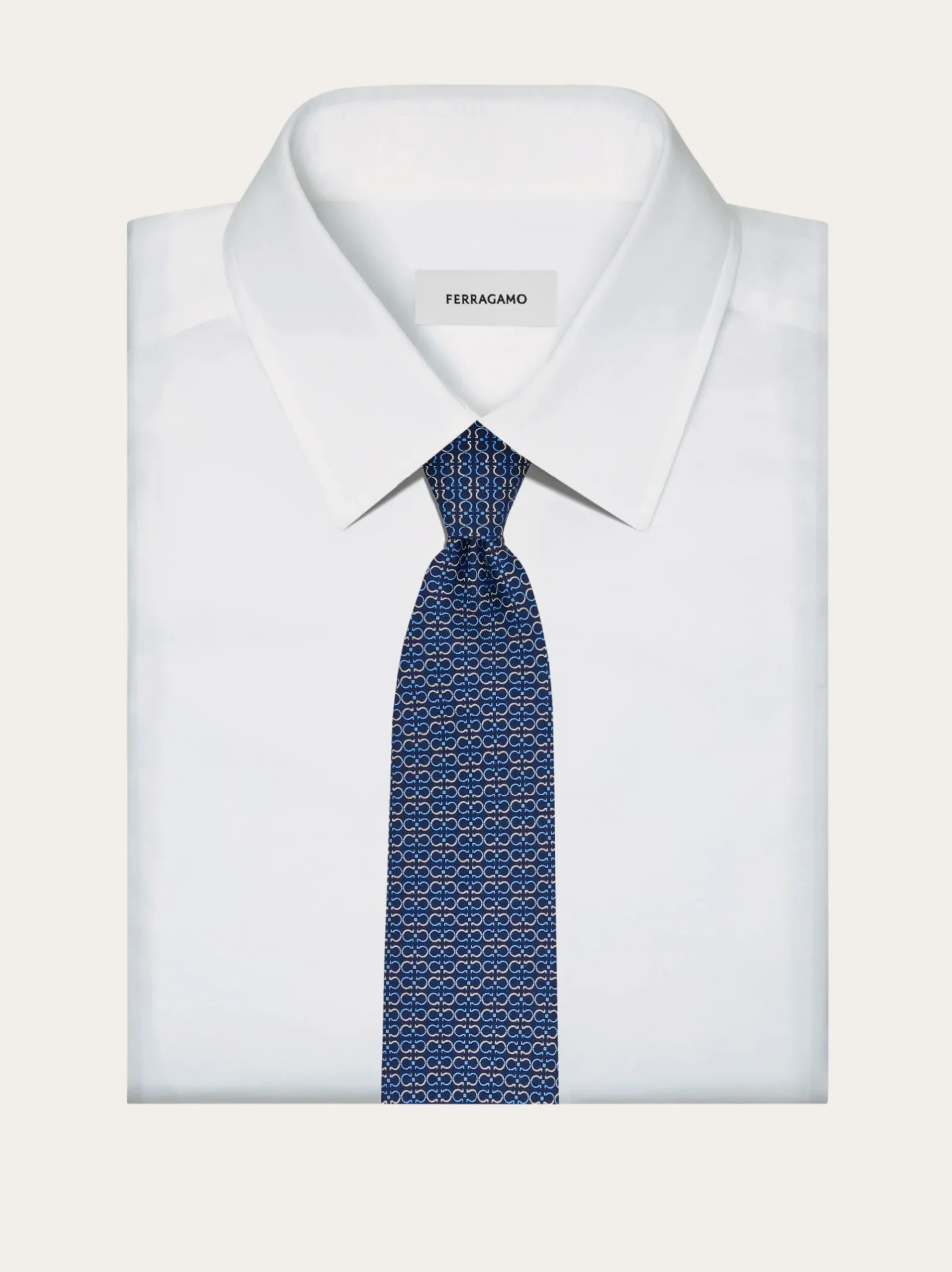 Gancini print silk tie - Men