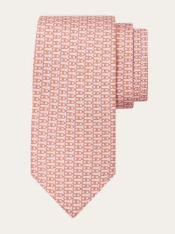 Gancini print silk tie - Men