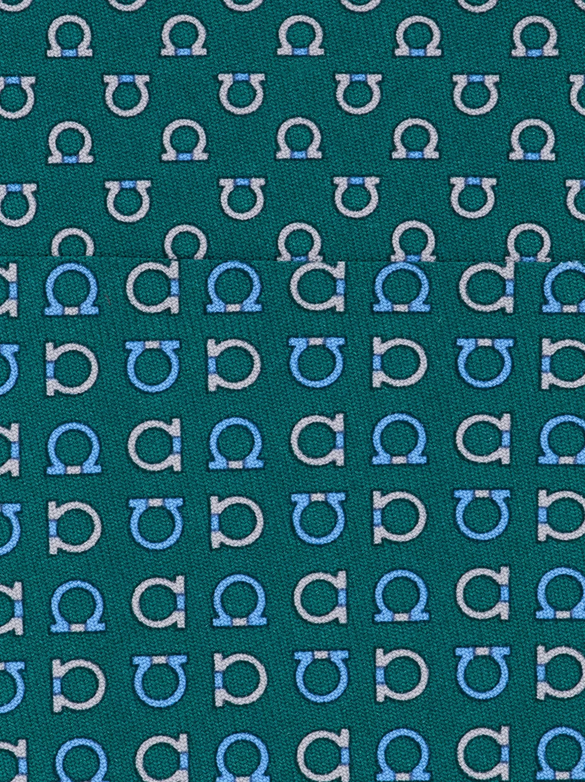 Gancini print silk tie - Men