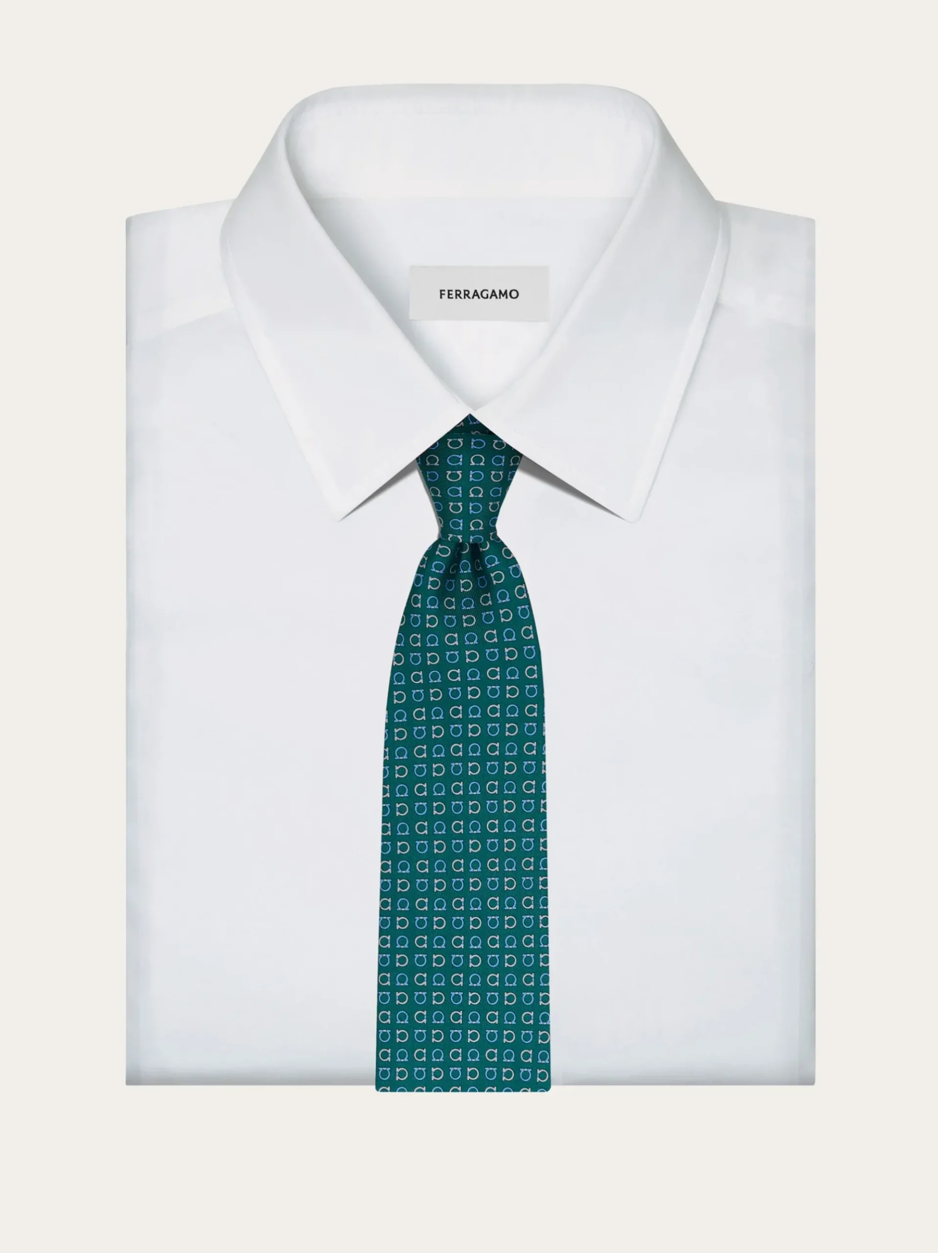 Gancini print silk tie - Men