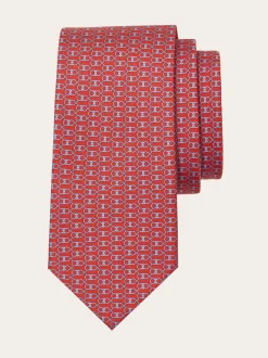 Gancini print silk tie - Men