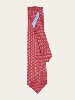 Gancini print silk tie - Men
