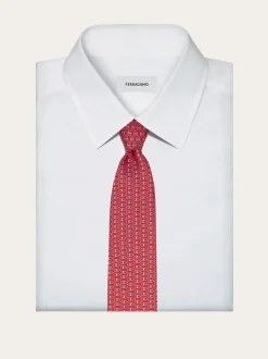 Gancini print silk tie - Men