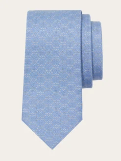 Gancini print silk tie - Men