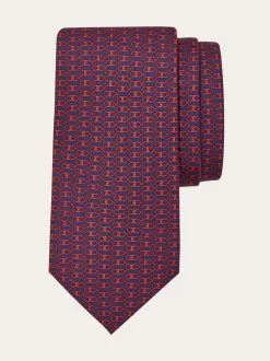 Gancini print silk tie - Men