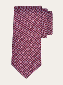 Gancini regimental print silk tie - Men