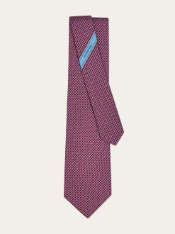 Gancini regimental print silk tie - Men