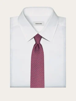 Gancini regimental print silk tie - Men