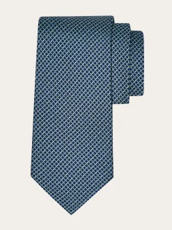 Gancini regimental print silk tie - Men