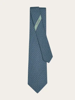 Gancini regimental print silk tie - Men