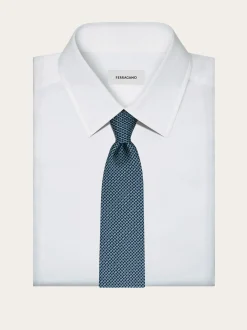 Gancini regimental print silk tie - Men