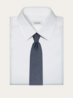 Gancini regimental print silk tie - Men