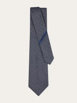 Gancini silk jacquard tie - Men