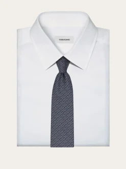 Gancini silk jacquard tie - Men