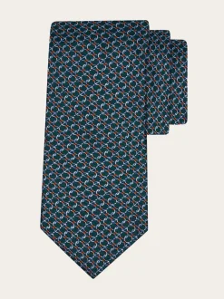 Gancini silk jacquard tie - Men