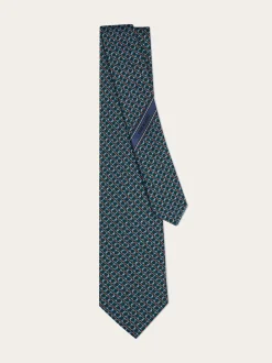 Gancini silk jacquard tie - Men