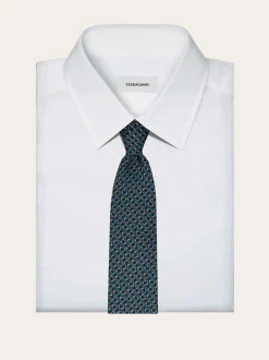 Gancini silk jacquard tie - Men