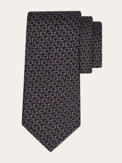 Gancini silk jacquard tie - Men