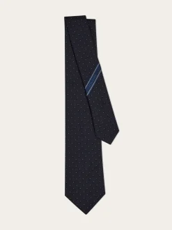 Gancini silk jacquard tie - Men