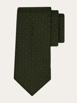 Gancini silk jacquard tie - Men