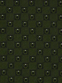 Gancini silk jacquard tie - Men