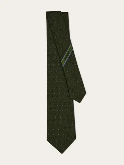 Gancini silk jacquard tie - Men