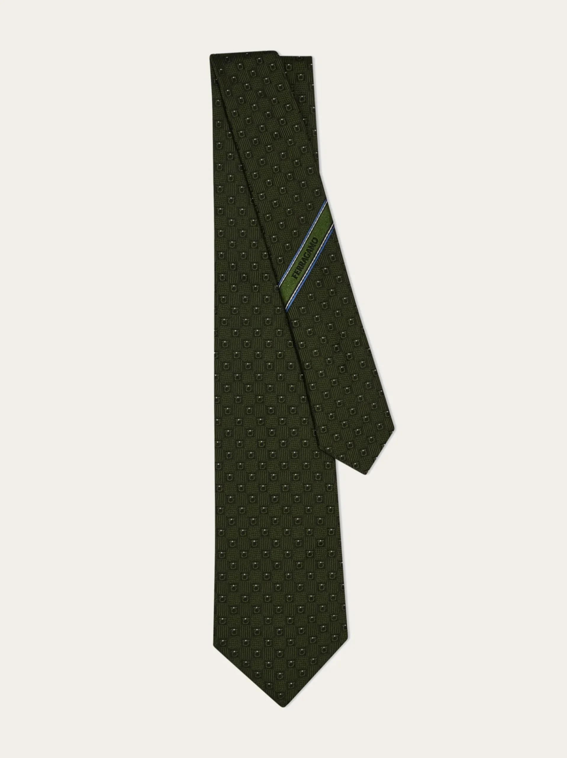 Gancini silk jacquard tie - Men