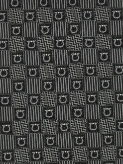 Gancini silk jacquard tie - Men
