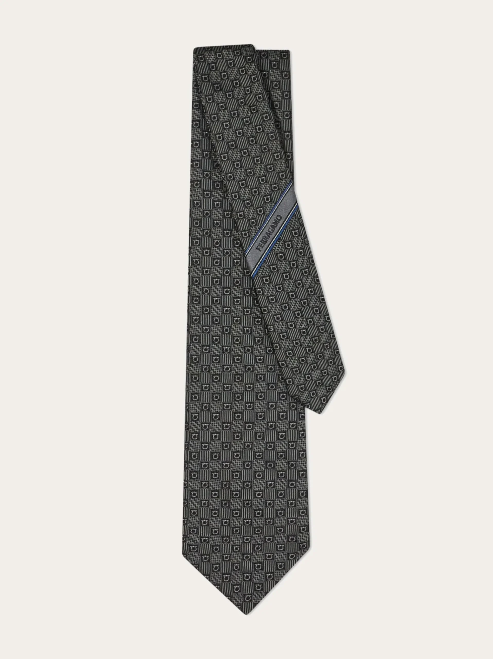 Gancini silk jacquard tie - Men