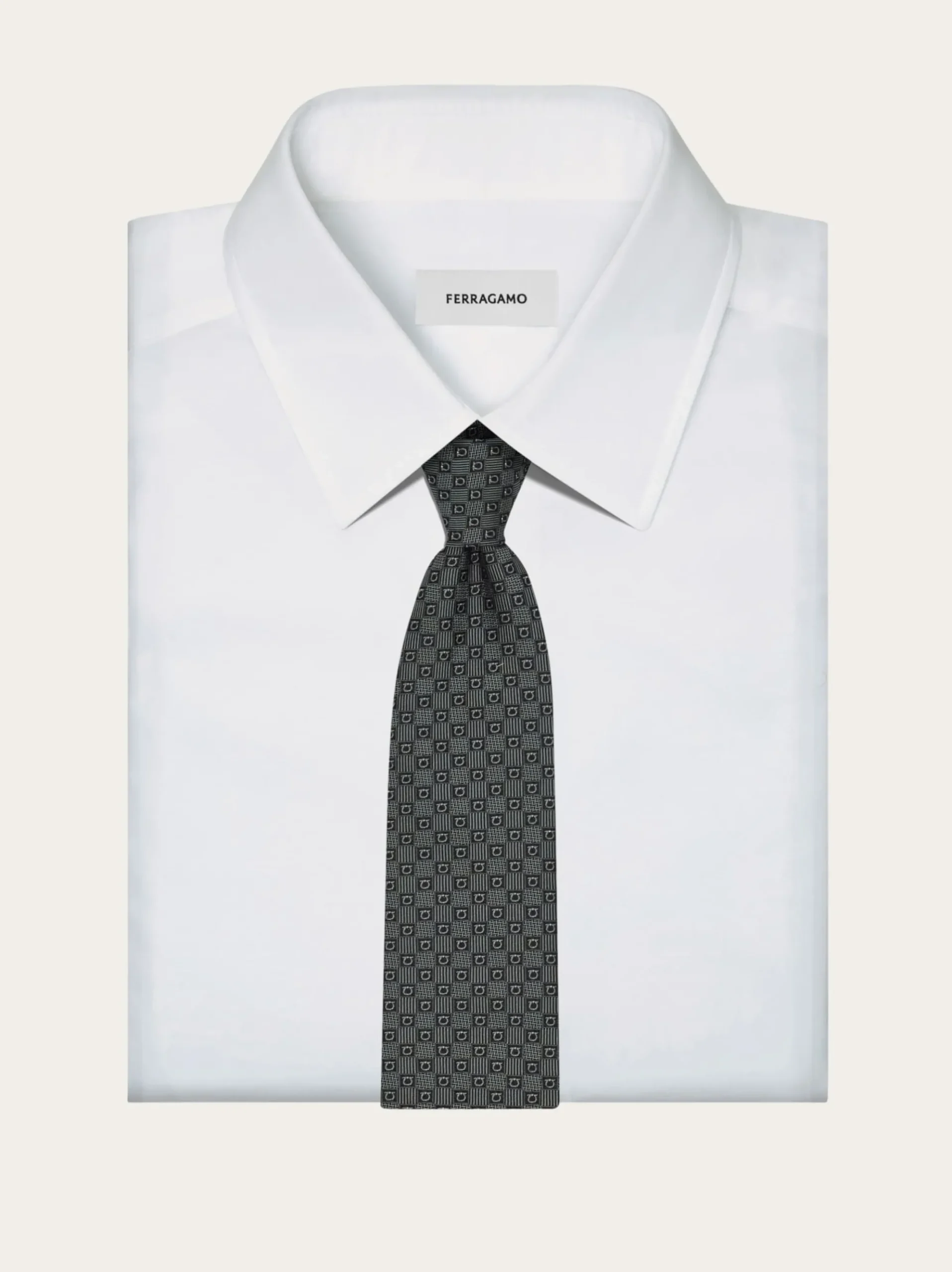 Gancini silk jacquard tie - Men