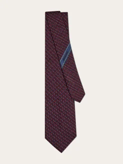 Gancini silk jacquard tie - Men