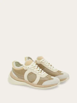 Gancini sneaker with mesh detail - Women