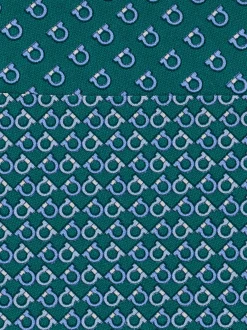 Gancini Square print silk tie - Men