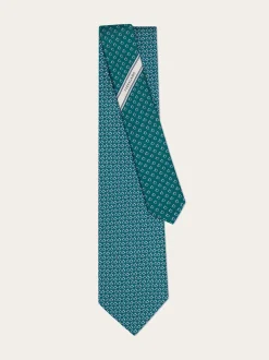 Gancini Square print silk tie - Men