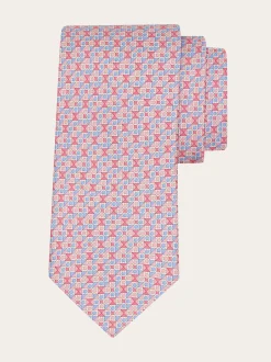 Gancini square print silk tie - Men