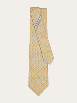 Gancini square print silk tie - Men
