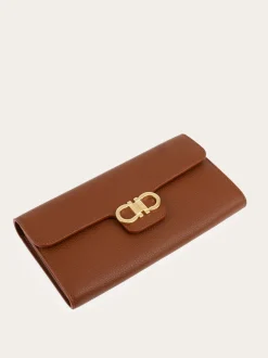 Gancini wallet with shoulder strap - Women