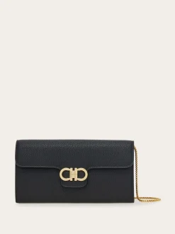 Gancini wallet with shoulder strap - Women