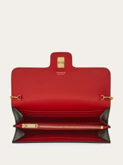 Gancini wallet with shoulder strap - Women