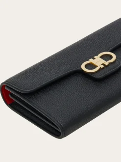 Gancini wallet with shoulder strap - Women
