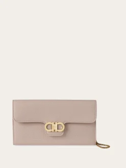 Gancini wallet with shoulder strap - Women