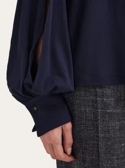 Gathered top with shoulder slit detail - Women