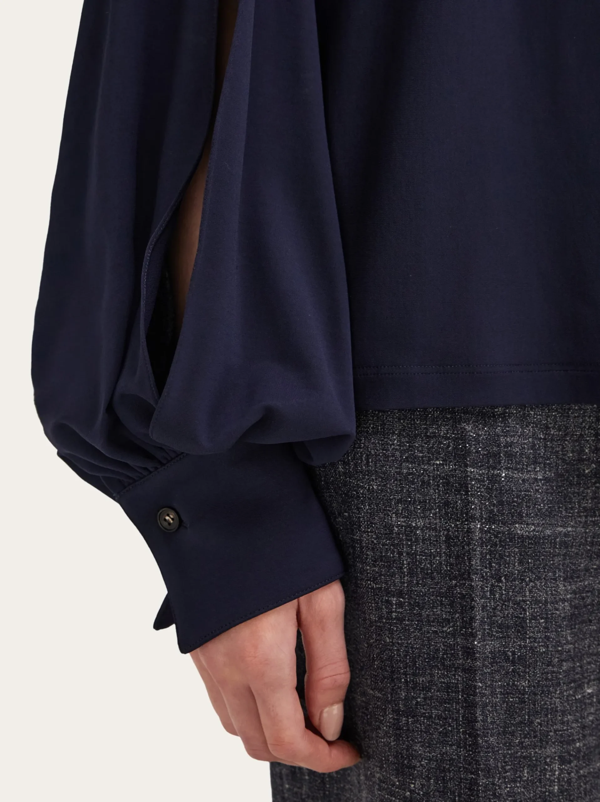 Gathered top with shoulder slit detail - Women