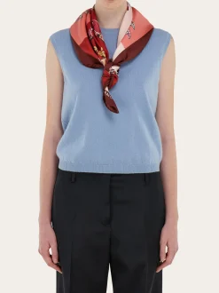 Genio print silk scarf - Women