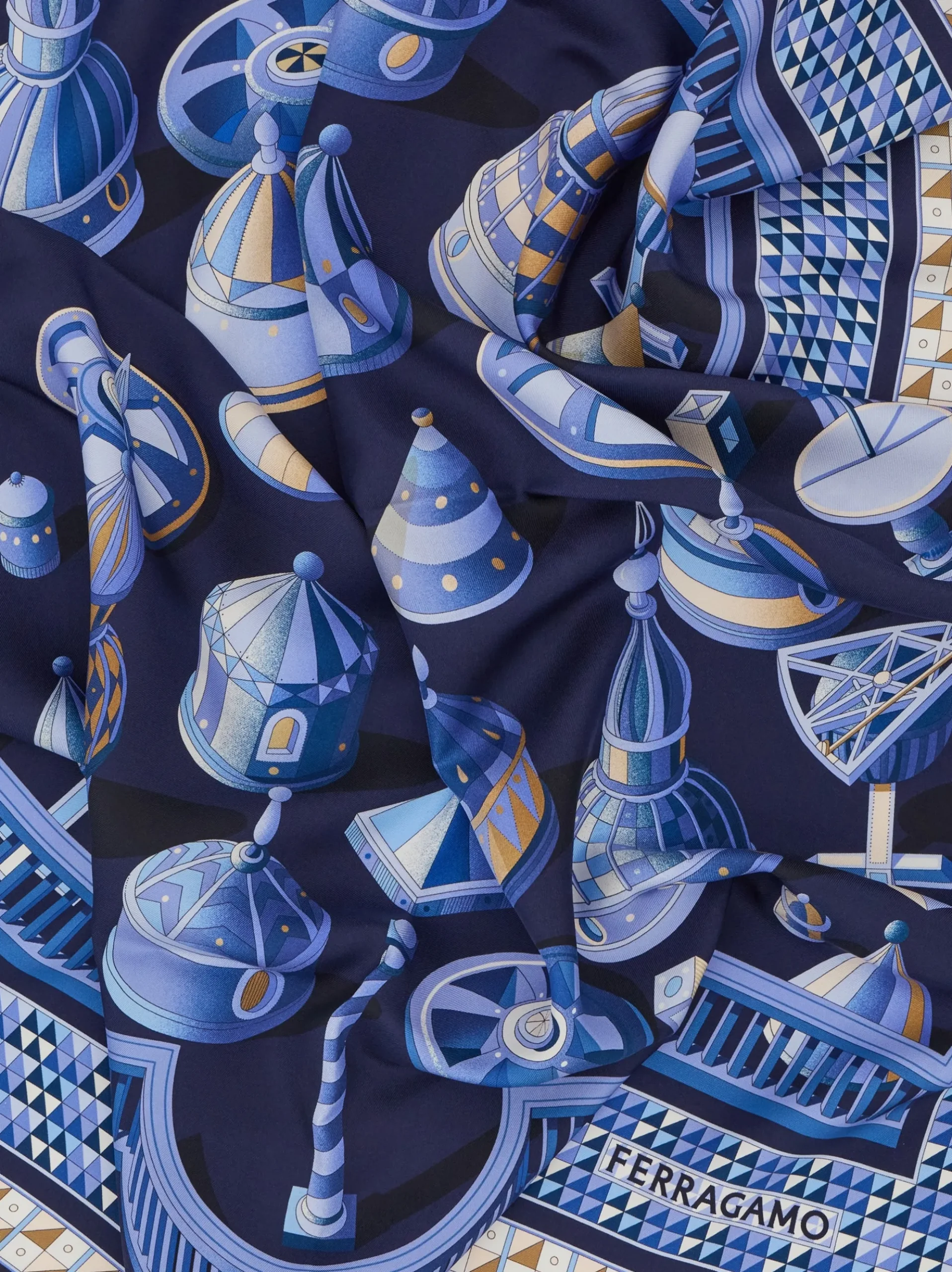 Geometrical renaissance print silk scarf - Women