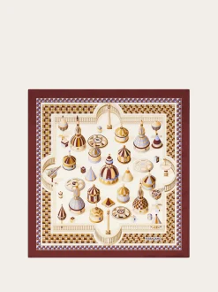 Geometrical renaissance print silk scarf - Women